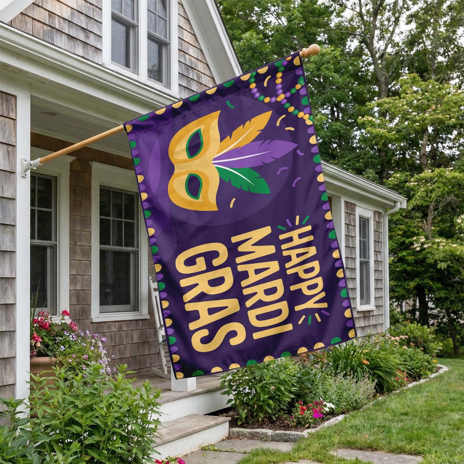 Newhomestyle Mardi Gras Garden Flag Mardi Gras Welcome Banner for