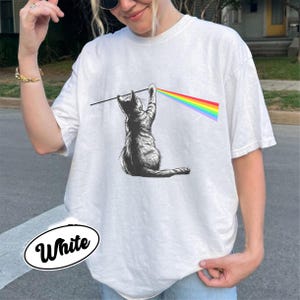 Funny Cat Rock Music Graphic Comfort Colors T-Shirt for Men Women Kids, Cool Kitty Guitar Gift Idea, Rock Band Cat Lover Tee for Music Fans