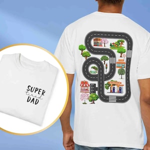 Retro Tired Dads Club 2 Sided Shirt, Race On Dad&#39;s Tee, Mat Road On Dad Shirt, Fathers Day Gift, Car Race Track Shirt, Racing Shirt for Dad