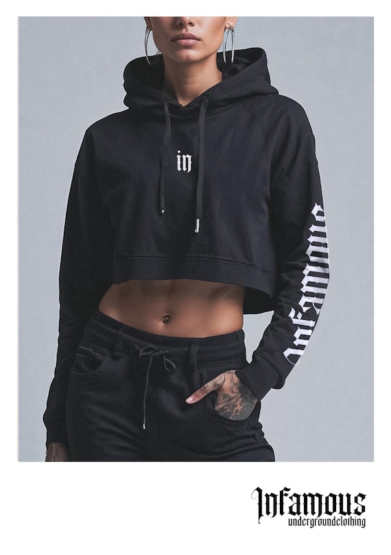 Infamous - Hoodies Oversize Mod.Croptop Girls - Limited edition.