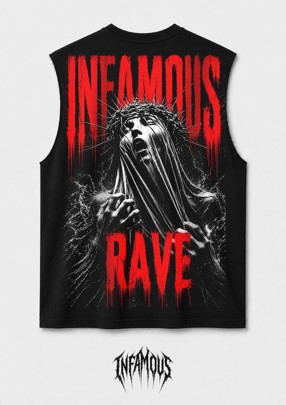 Infamous - Camiseta Oversize - Unisex - RAVE edition. 001
