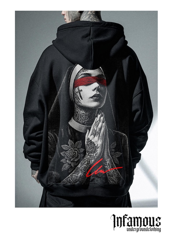 Infamous - Hoodies Oversize - Mod.010 - Colección Dark Nun - Limited edition.