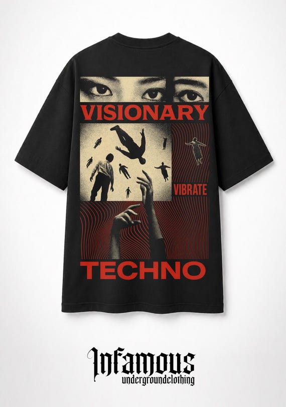 Infamous - Camiseta Oversize Techno Vibes - Unisex - Electronic Streetwear - 013LIMITED EDITION.