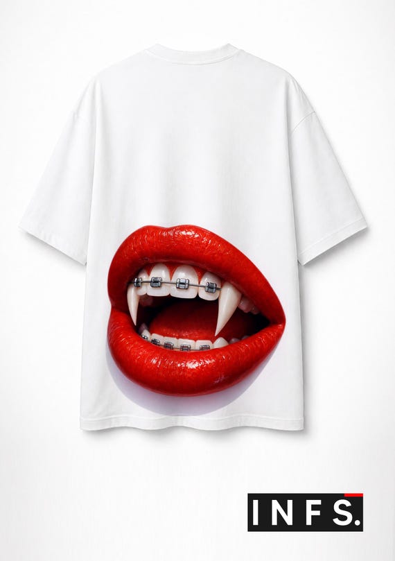 Infamous - Camiseta Oversize - Unisex - Colección INDJ - Mod.vampkiss - Limited edition.