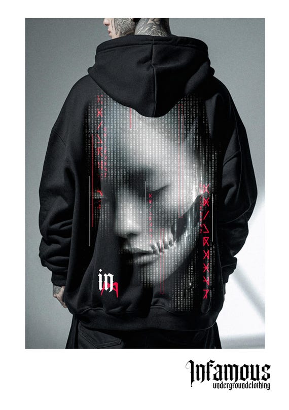 Infamous - Hoodies Oversize - Cyber Techno Vibes - Unisex - Electronic Streetwear - 05 LIMITED EDITION.
