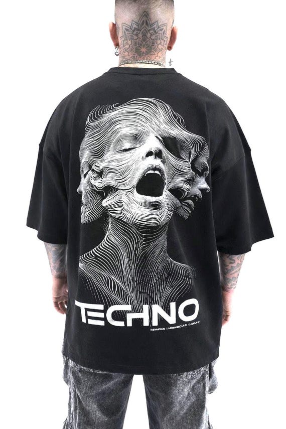 Infamous - Camiseta Oversize Techno Vibes - Unisex - Electronic Streetwear - 015 LIMITED EDITION.