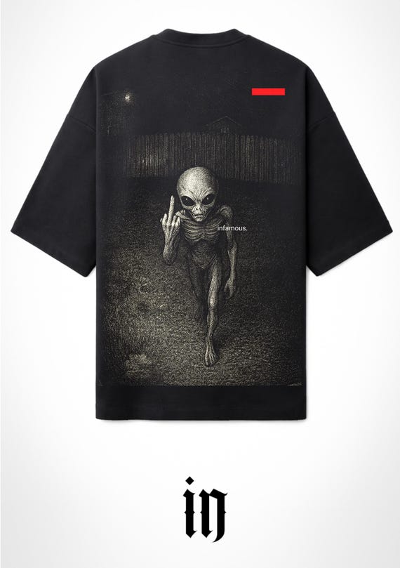 Infamous - Camiseta Oversize - Unisex - Colección INDJ - Mod.In-alien - Limited edition.