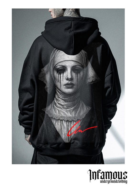 Infamous - Hoodies Oversize - Mod.007 - Colección Dark Nun - Limited edition.