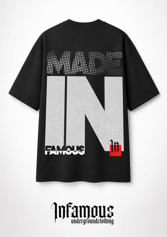 Infamous - Camiseta Oversize - Unisex - Colección INDJ - Mod.punk002 - Limited Edition.