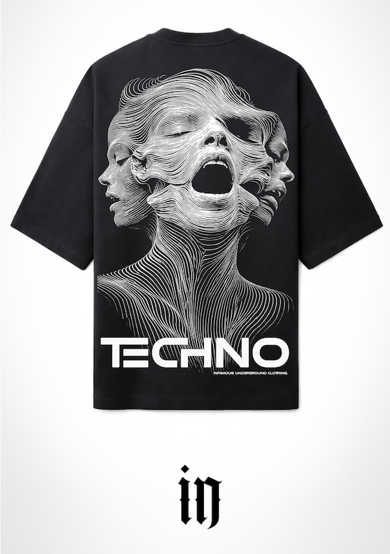 Infamous - Camiseta Oversize Techno Vibes - Unisex - Electronic Streetwear - 015 LIMITED EDITION.