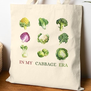 Cabbage Era Canvas Tote Bag: Eco-Friendly Reusable Grocery Bag