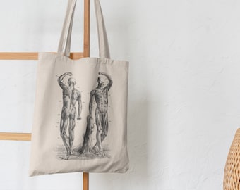 Vintage Anatomical Illustration Tote Bag: Medical Art Gift