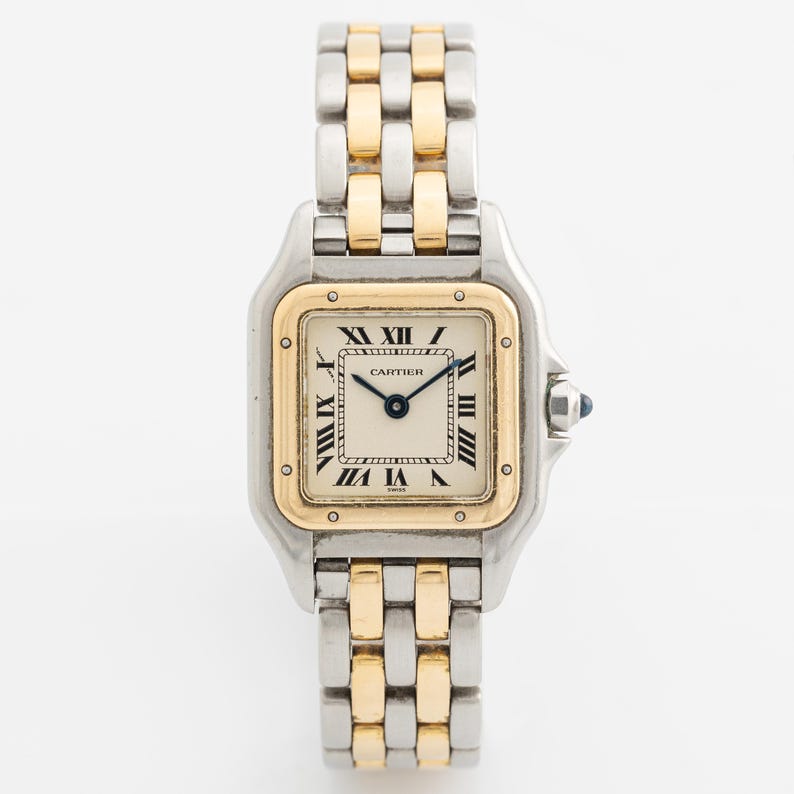 Cartier Panthere Steel and Gold Quartz Watch 1990 with Box and Certificate Small Model image 1