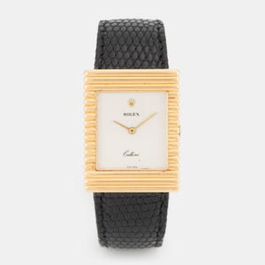 Rolex Cellini 4012 18K Gold Manual Watch 1975 with Leather Strap and Original Buckle