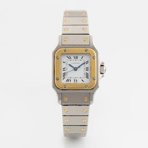Cartier Santos Carree Steel and Gold Automatic Watch 1984 with Box Certificate
