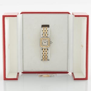 Cartier Panthere Steel and Gold Quartz Watch 1990 with Box and Certificate Small Model image 5