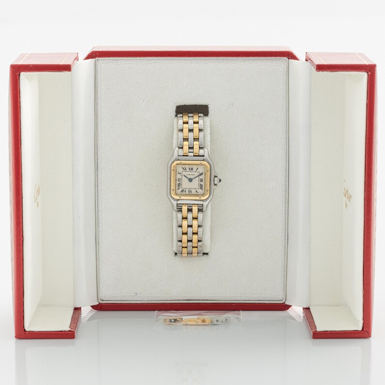 Cartier Panthere Steel and Gold Quartz Watch 1990 with Box and Certificate Small Model image 5