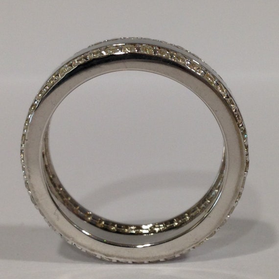 Dazzling Silver Eternity Ring with Brilliant Cubi… - image 3