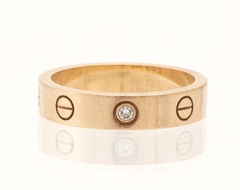 Cartier Love 18K Gold Diamond Ring – Size 51 with Box & Certificate
