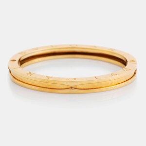 Bulgari 18K Yellow Gold Bangle Signed 7mm 47g Italian Designer Bracelet