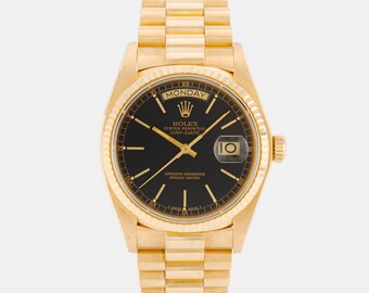 Rolex Day-Date 18038 18K Gold 36mm Automatic Watch ca 1982 with Certificate