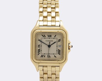 Cartier Panthère Watch 18K Gold 28mm Quartz 1999 Full Set