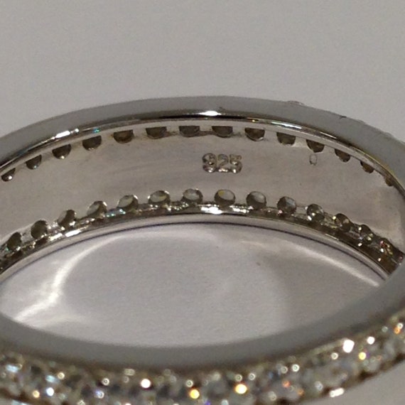 Dazzling Silver Eternity Ring with Brilliant Cubi… - image 6