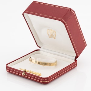 Cartier Love Bracelet 18K Yellow Gold Size 17 with Box & Certificate