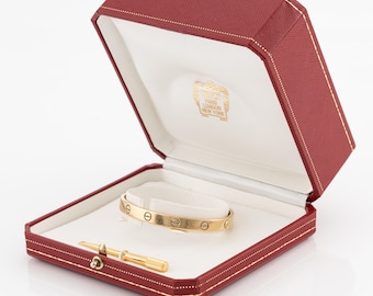 Cartier Love Bracelet 18K Yellow Gold Size 17 with Box & Certificate