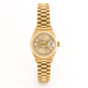 Rolex Datejust 69178 26mm 18K Gold Diamond Dial President Bracelet 1991