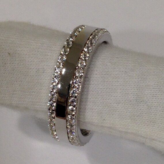 Dazzling Silver Eternity Ring with Brilliant Cubi… - image 8