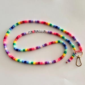 Personalized Teacher Beaded Lanyard: Custom Name Badge Holder