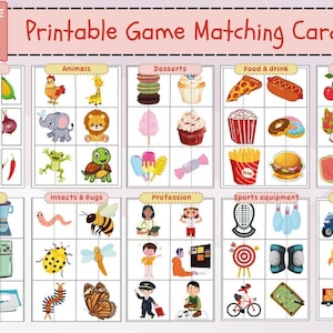 Digital Matching Game Cards Bundle for Kids Educational Printable Memory Game Timezone Craft Digital Product