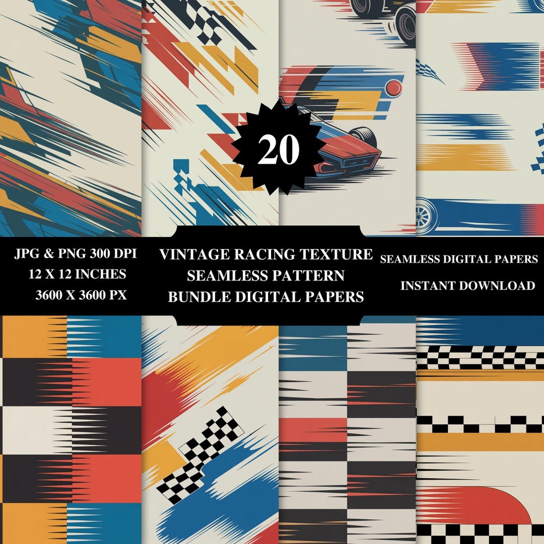 Retro Racing Texture Seamless Pattern | 4K PNG (digital Download) - Etsy
