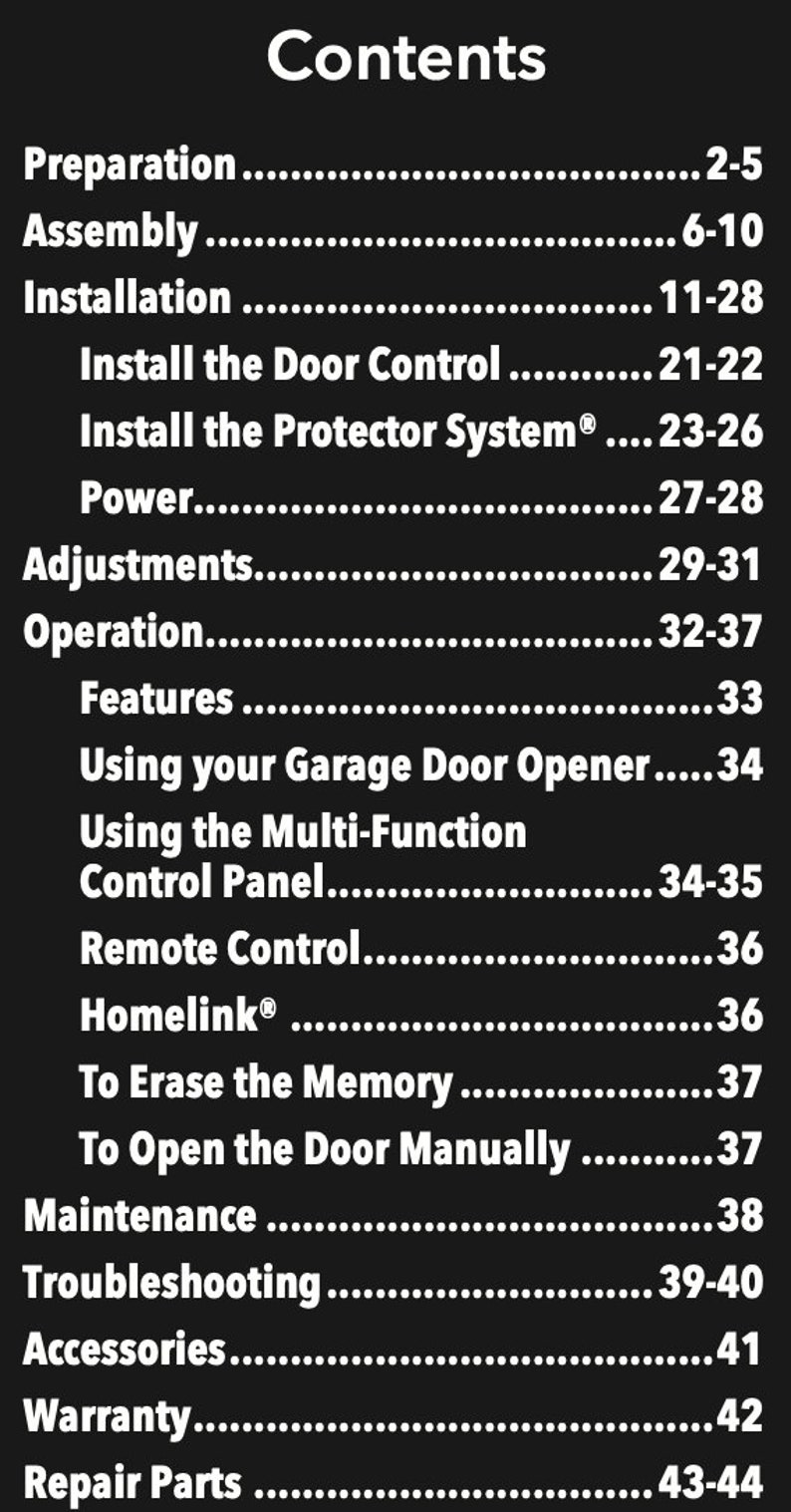Chamberlain C203 C400 C410 Garage Door Opener User Manual PDF Digital