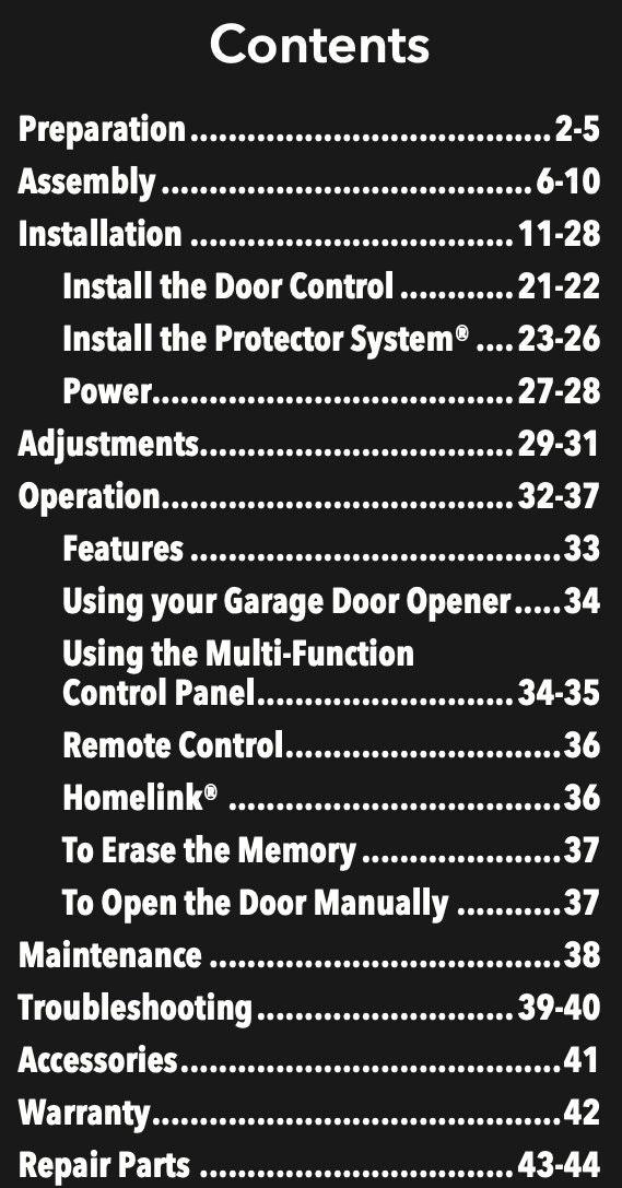 Chamberlain C203 C400 C410 Garage Door Opener User Manual PDF Digital