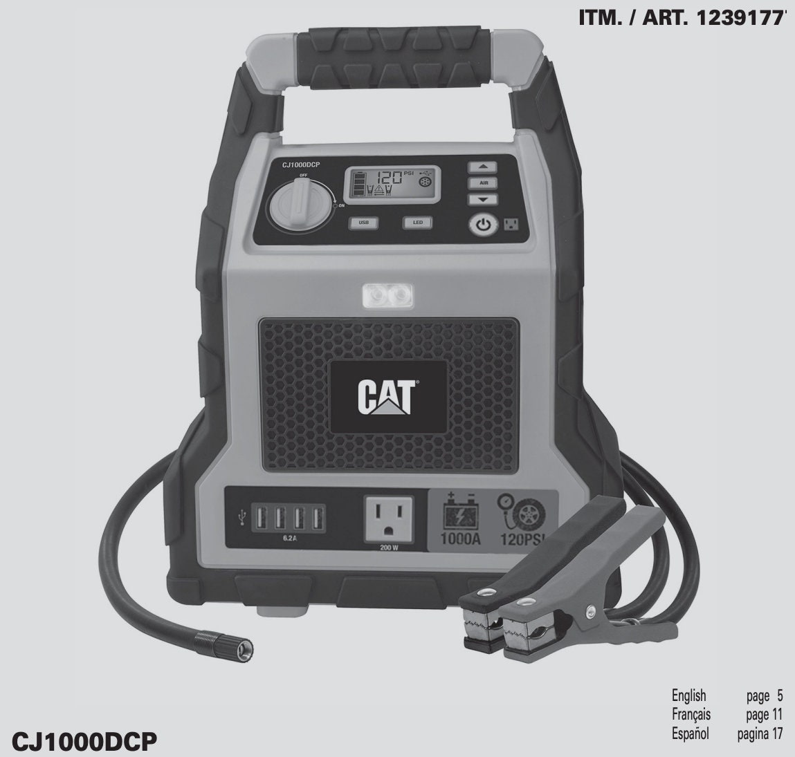 Cat CJ1000DCP Power Station / Jump Starter Instruction Manual Set