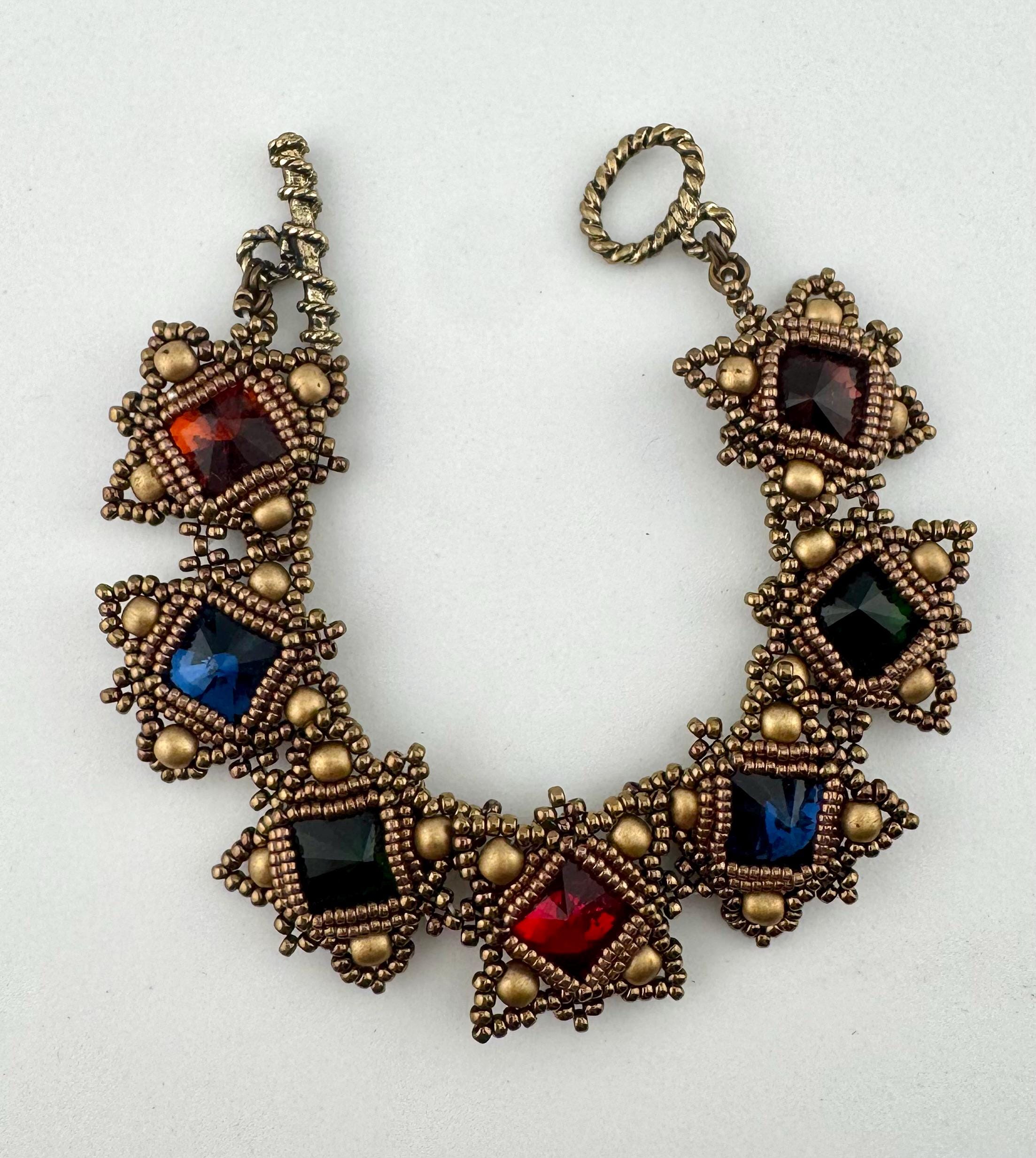 Cathedral Bracelet Beading Pattern: Rivoli Bezel Tutorial (PDF Pattern ...