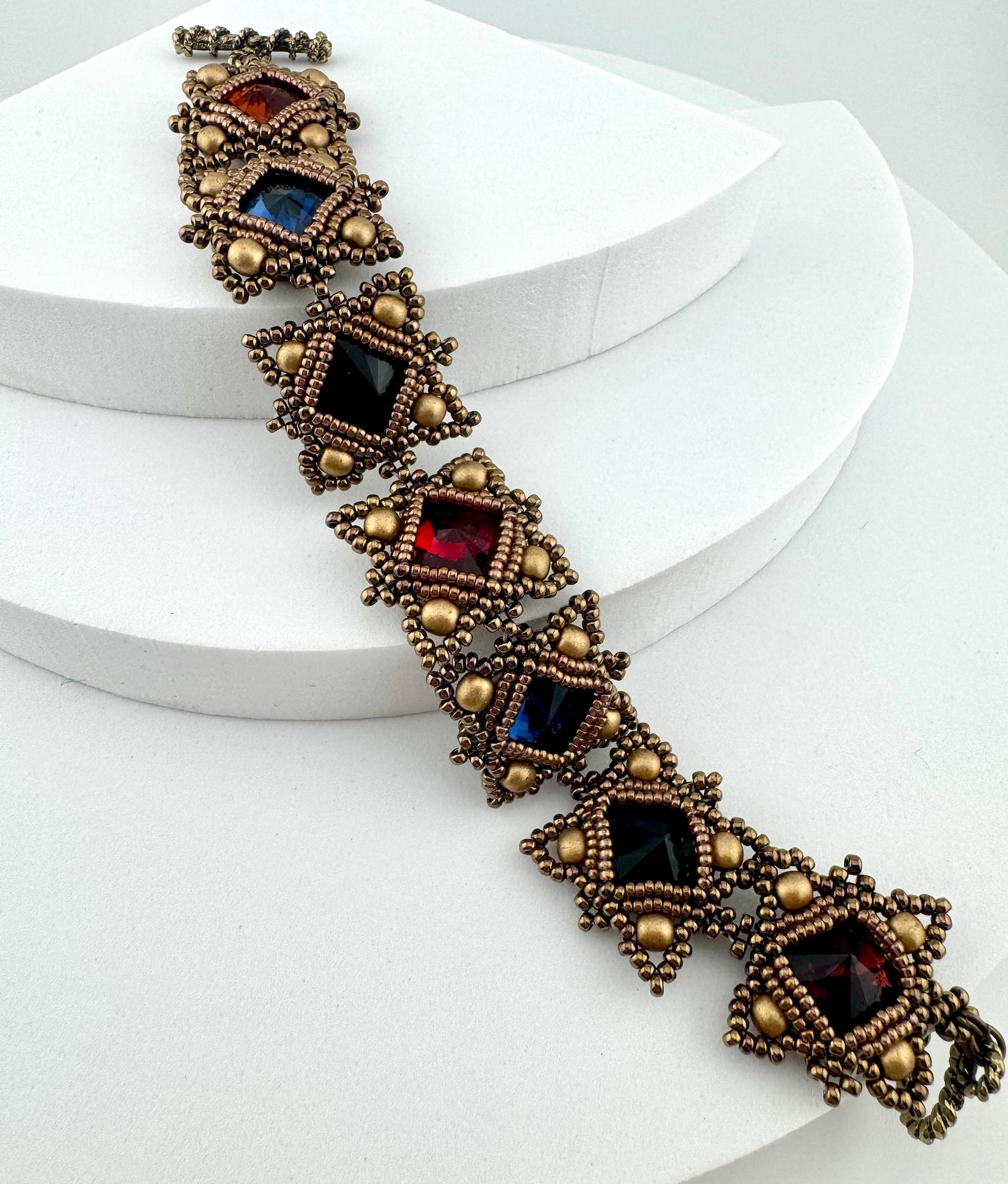 Cathedral Bracelet Beading Pattern: Rivoli Bezel Tutorial (PDF Pattern ...