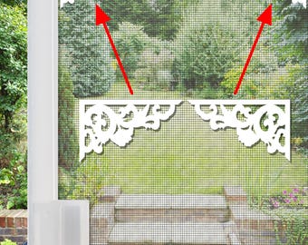 Flexible Screen Door Magnets | Anti-Collision Screen Door Decorations & Signs (2-Corner Flourish White)
