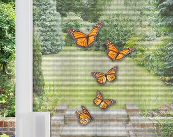 Flexible Screen Door Magnets | Anti-Collision Screen Door Decorations & Signs - (Set of 10) MINI Flying Butterflies