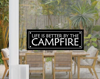 Flexible Screen Door Magnets | Anti-Collision Screen Door Decorations & Signs - (Set of 2) Campfire
