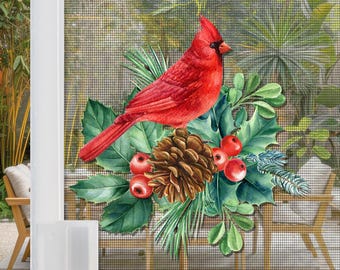Flexible Screen Door Magnets | Anti-Collision Screen Door Decorations & Signs - (Set of 2) Cardinal