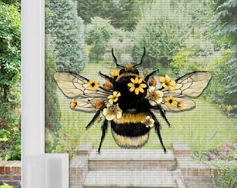 Acrylic Screen Door Magnets | Anti-Collision Screen Door Decorations & Signs - (Set of 2) (Small) Bumblebee