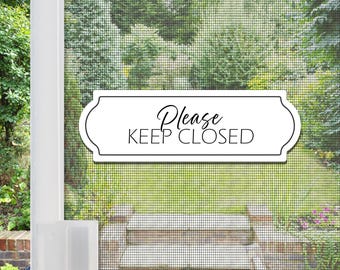 Acrylic Screen Door Magnets | Anti-Collision Screen Door Decorations & Signs - (Set of 2) Keep Closed (Curved)