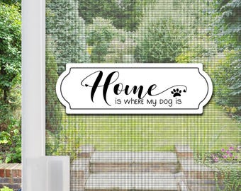 Acrylic Screen Door Magnets | Anti-Collision Screen Door Decorations & Signs - (Set of 2) Where My Dog Is