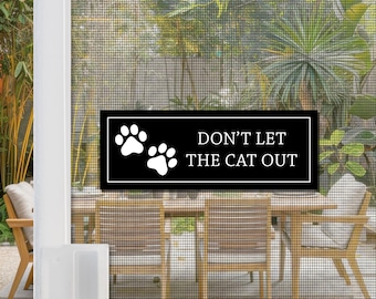 Flexible Screen Door Magnets | Anti-Collision Screen Door Decorations & Signs - (Set of 2) Cat Out