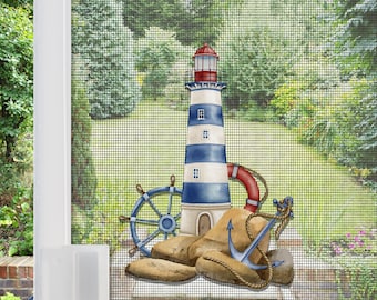 Acrylic Screen Door Magnets | Anti-Collision Screen Door Decorations & Signs - (Set of 2) Lighthouse