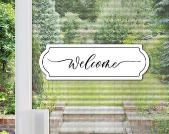 Acrylic Screen Door Magnets | Anti-Collision Screen Door Decorations & Signs - (Set of Two) Welcome