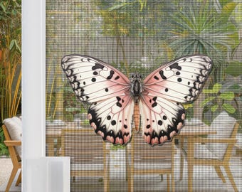 Flexible Screen Door Magnets | Anti-Collision Screen Door Decorations & Signs - (Set of 2) Butterfly White